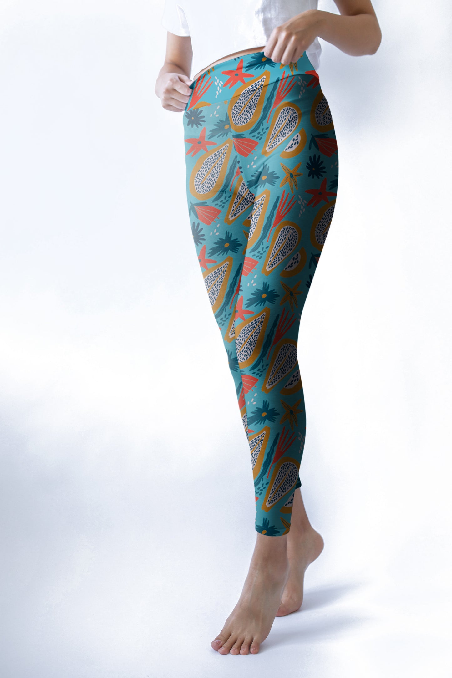 Leggin Papayas Tropicales (AZUL CLARO)